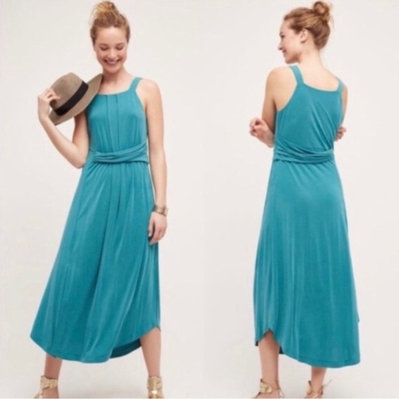 Anthropologie Maeve Azores Midi Dress Women’s Size Small in Turquoise - Picture 1 of 9